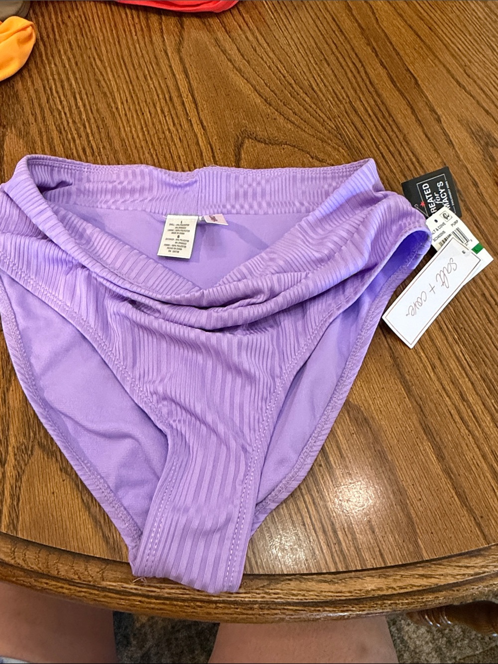 Salt + Cove Lilac Ribbed Bikini Bottom